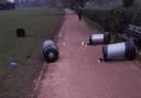 Bins in Verulamium Park have been pulled from their positions and 
