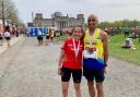 Errol and Jenny Maginley at the Berlin Half Marathon. Picture: ST ALBANS STRIDERS