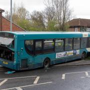 The bus crashed in Hatfield Road last Thursday.