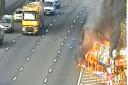 The blaze broke out between Junction 18 and Junction 19 of the M25 motorway, near Watford
