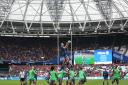 Saracens Nick Isiekwe collects line out ball during the Gallagher Premiership match at The London Stadium, London. Picture: NIGEL FRENCH/PA