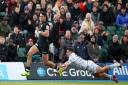 Saracens Sean Maitland runs in to score a try during the Heineken European Champions Cup, pool three match at Allianz Park, London. Picture: ADAM DAVY/PA