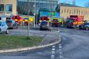 Fire engines outside Westminster Lodge Leisure Centre in St Albans.