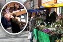 Councillors voted on Wednesday (inset) to save St Albans Charter Market's iconic, blue and yellow traditional stalls