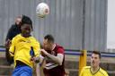 Clovis Kamdjo got the first goal for St Albans City at Bath. Picture: LEIGH PAGE