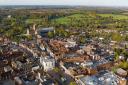 St Albans Cathedral and city centre as photographed by drone pilot Robin Hamman. http://stradigal.com