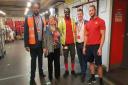 The Mayor of St Albans City and District Rosemary Farmer (second from left) with the Royal Mail workers.
