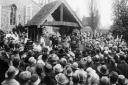The dedication of the lych gate at Sandridge in1921. Photo is from the Reg Auckland collection, on the Sandridge Parish Council website.
