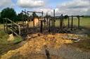The outdoor classroom after the fire.