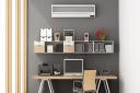 A wall-based storage system can transform a home office
