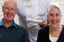 Phil Thompson becomes the first patron of Hertfordshire Independent Living Service. He is pictured with Alfred Terry and Barbara Lawson, who regularly attend The Kingfisher Club which offers lunch and various activities to people over 60 suffering with de