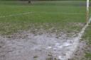 Waterlogged football pitches at Rothamsted park