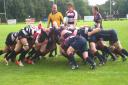 Action from Harpenden's win over Old Haberdashers.