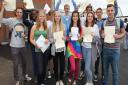 A group of students at Sandringham School celebrate their GCSE results