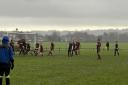 Action between The Bull and Wheathampstead Wanderers in Division One of the Herts Ad Sunday League.