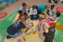 Children enjoyed a play session at Grove House