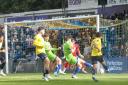 Zane Banton tries his luck for St Albans City against Braintree Town. Picture: JIM STANDEN