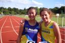Team mates Lily Tse and Kate Dixon compete at the Abbey View Community Athletics Track