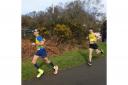 Jon Logan and Max Campbell of St Albans Striders at the Berkhamsted Half. Picture: STU MIDDLETON