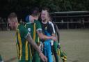 Alex Desmond saved a penalty as Harpenden Town beat New Salamis in the FA Cup.