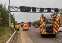 Emergency services were called to the suspected coach fire on a National Express bus on the M1 at Hemel Hempstead.