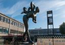 The iconic Joyride statue and Grade II listed clocktower in the heart of Stevenage's new town centre. Picture: DANNY LOO