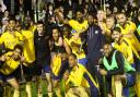 St Albans City celebrate after booking their place in the FA Cup first round with a penalty shoot-out win over Corinthian Casuals.