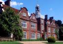 The exterior of Rothamsted Manor in Harpenden, Hertfordshire.