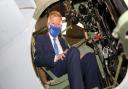 Culture Secretary and Hertsmere MP Oliver Dowden in the pilot’s seat of the DH Mosquito at the de Havilland Aircraft Museum.