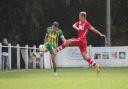 Jake Anthony was among the goals again for Harpenden Town. Picture: TOBY HOWE