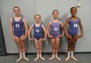 Four dancers from Brewer Dance Academy on the day of their exams