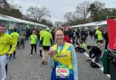 Johanna Houlahan at the finish of the Paris Marathon. Picture: ST ALBANS STRIDERS