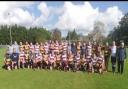 Vets players from St Albans and Welwyn gather for a post-match picture. Picture ST ALBANS RFC
