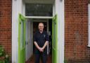 From homelessness to VIP screening – companion Chris outside Emmaus Hertfordshire.