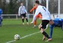 George Sippetts looks to create a chance for Colney Heath against Dunstable Town. Picture: LINDA BABAIE