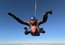 Doreen completed the sky-dive for a hospice that is supporting her daughter, who has sadly been diagnosed with cancer.