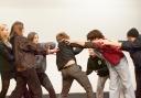 The Company of Teens rehearsing for 'The Machine Gunners'