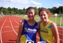 Team mates Lily Tse and Kate Dixon compete at the Abbey View Community Athletics Track