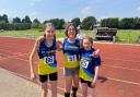 The U13 girls from St Albans Athletics Club who tackled the 800m at the county championship. Picture: ST ALBANS AC