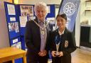 Winner Caitlin Lacey was awarded a trophy by Mayor of St Albans Cllr Anthony Rowlands