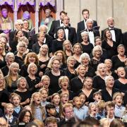 Some of the many singers performing in St Albans Cathedral.