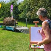 Painting Willoughby as part of Herts Wild Art