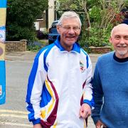 Harpenden Bowling Club's Doug Rodger (left) greets another visitor at their come and try it day.