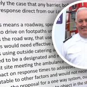 Leaked emails sent by St Albans and Dacorum Sean Comerford (inset) and another senior fire officer show that they believe any city centre road closures will delay emergency service responses