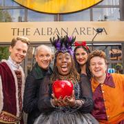 The cast of this year's Alban Arena panto.
