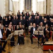 The Harpenden Choral Society choir at the recent Creation concert with members of The King's Sinfonietta.