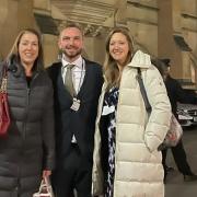 Jennie Potts from Mama Bamboo, with Jon Wallis of Made of Waste and Mama Bamboo founder Laura Crawford at Parliament.