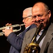 Alan Barnes with Bruce Adams, taken at Herts Jazz Club.