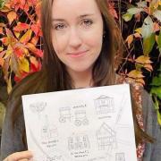 Rebecca Hesleton drew the St Albans page for the colouring book.