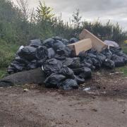 Rubbish dumped in Coleman Green Lane, Sandridge.